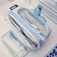 Large Capacity Pencil Case with Front Window, Stationery Box for Students