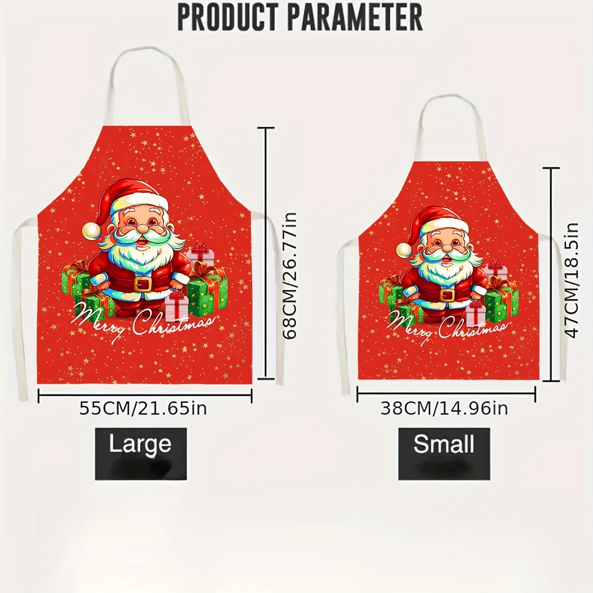 Polyester Apron Merry Chrismas Santa Claus Gift Apron