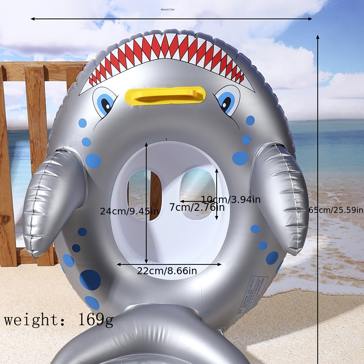 Inflatable Shark Boat Children's Swimming Seat With Handle