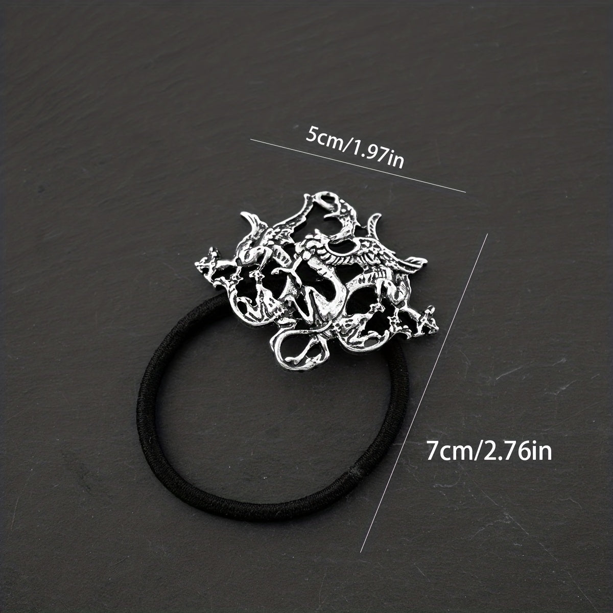Ancient Alloy Hair Tie Dragon Decor Hair Ring Elastic Ponytail Holder