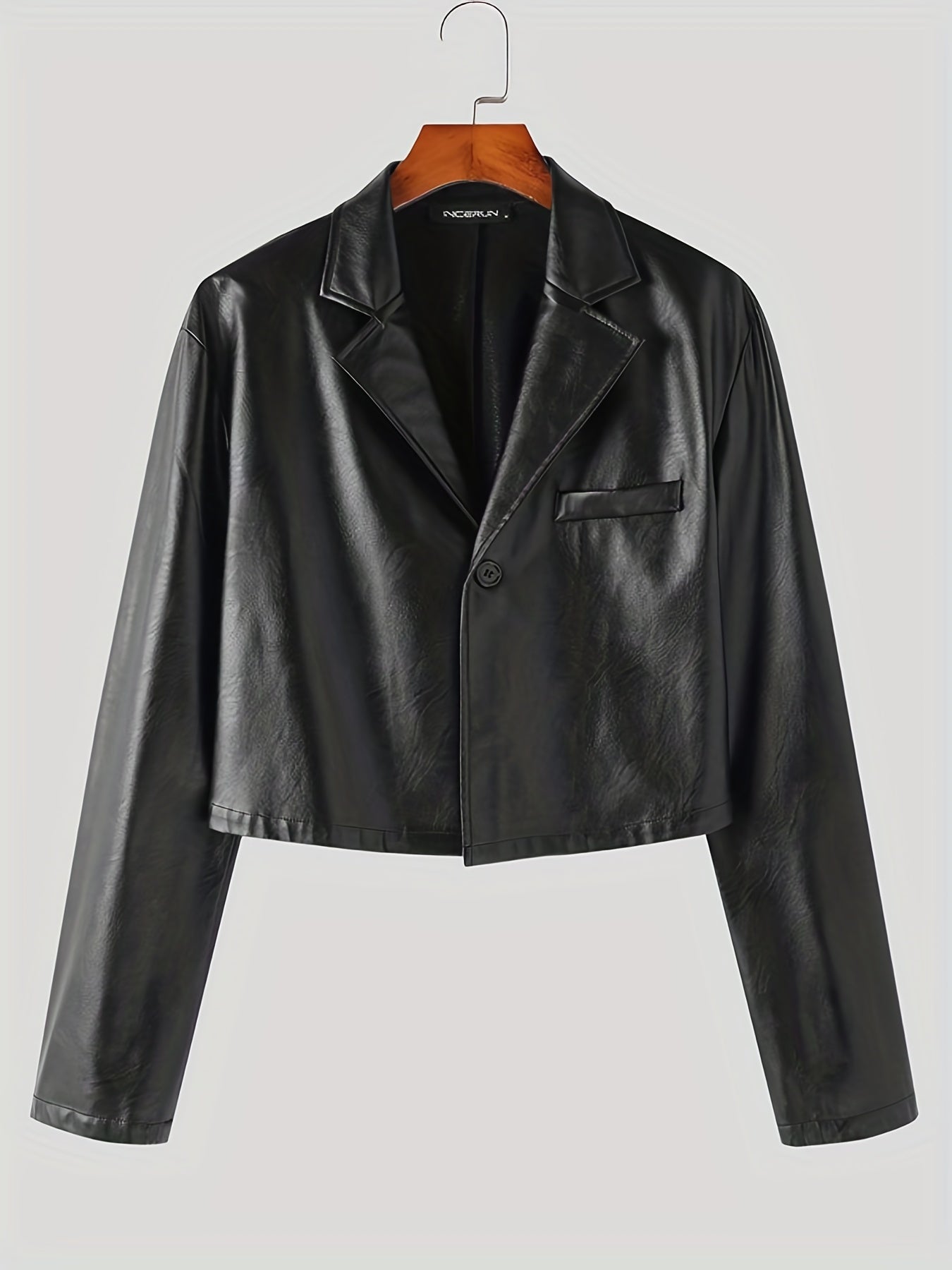 Men's Cropped Blazer Casual Lapel Jacket for Spring Fall