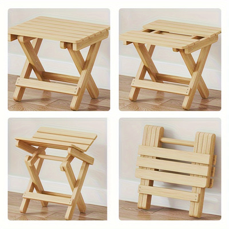 1pc Solid Wood Folding Stool Outdoor Portable Chair Mazaar Shoe Changing Stool