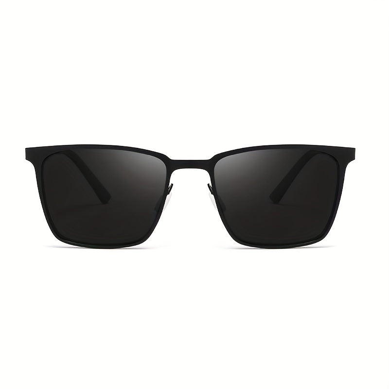 Men's Polarized Square Frame Sunglasses UV400 with Case