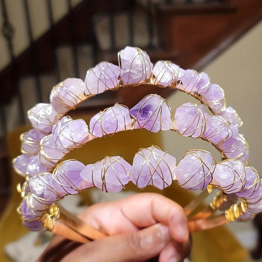 Purple Crystal Crown Hair Hoop Vintage Headband Cosplay Costume Parties