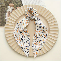 Floral Bowknot Hair Scarf Scrunchies Elastic Hair Tie