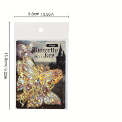 10pcs Retro Butterfly Bronzing Journal Collage Stickers Pack