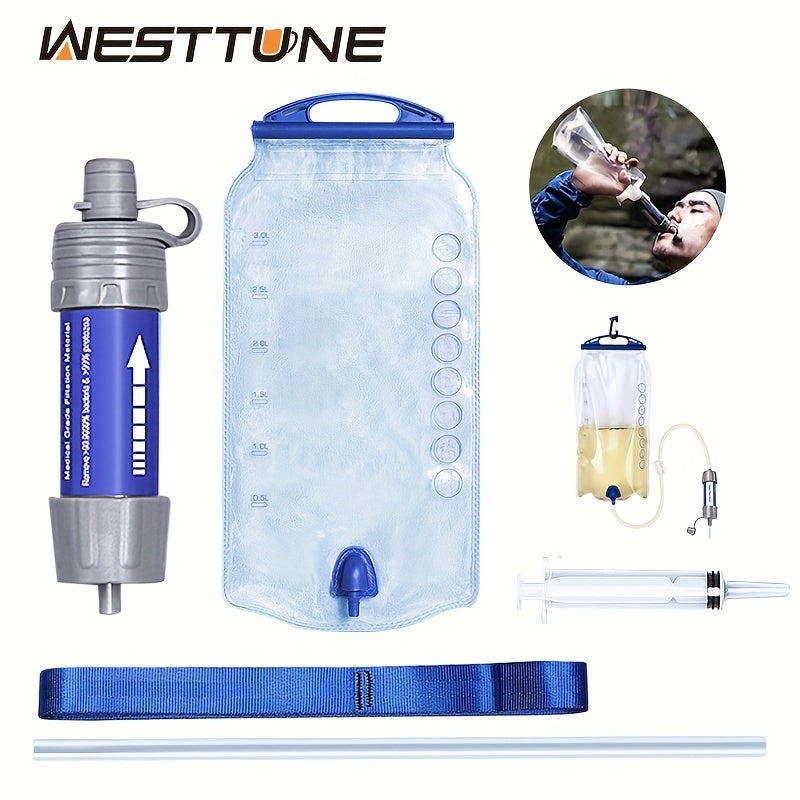 Portable Water Filter Straw with Water Bag