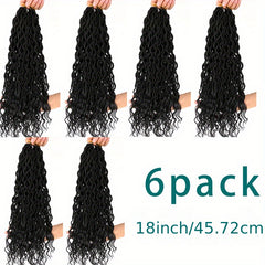 6pk 18in Ombre Long Curly Faux Locs Crochet Hair Deep Wave Braiding Hair