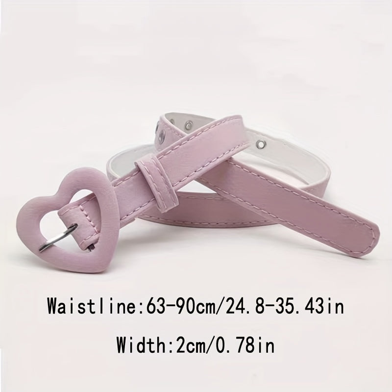 Peach Heart Hollow Belt Women's Decorative Jeans Belts