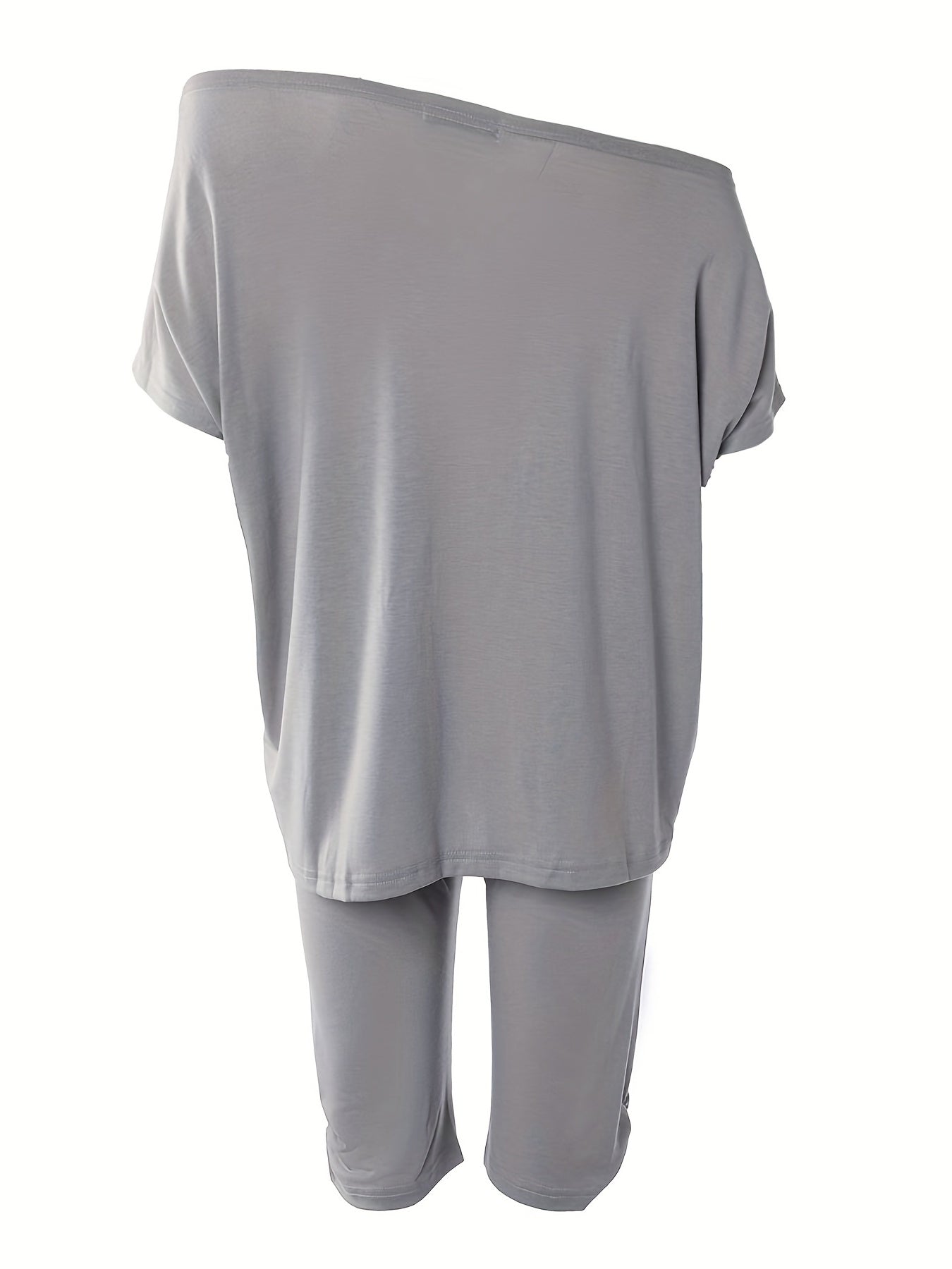  Funny Lip & Letter Print Tunic Top & Shorts Set