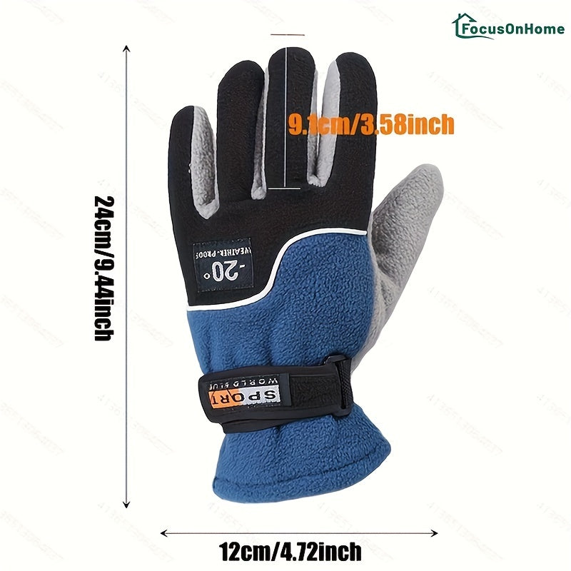 Retro Polar Fleece Full Finger Gloves