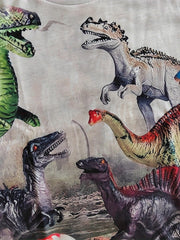 Fun Dino T Shirt 3D Print Short Sleeve Crew Neck Top for Kids