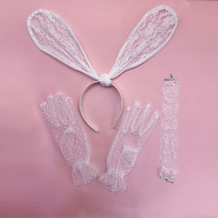 4pcs Rabbit Ears Lace Head Hoop Bachelorette Party Accessories