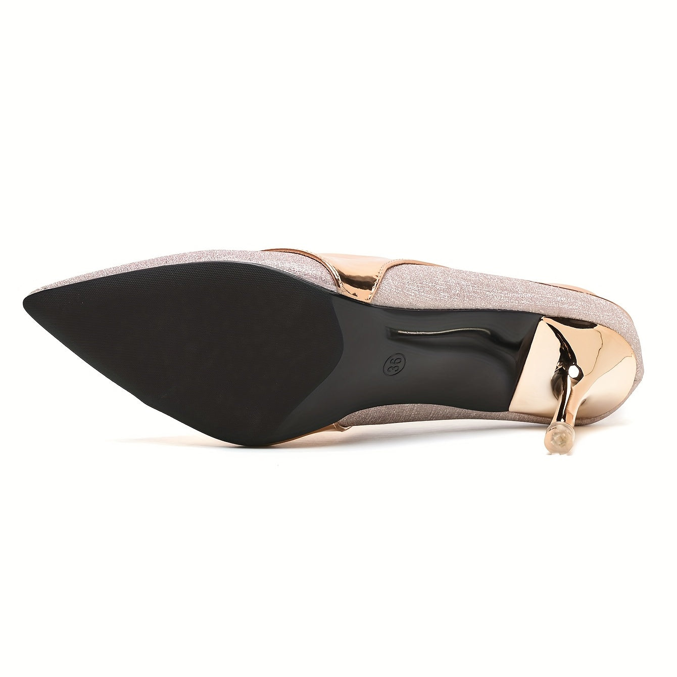 Women's Glitter Stiletto Heels Elegant Pointed Toe Slip On High Heel Shoes