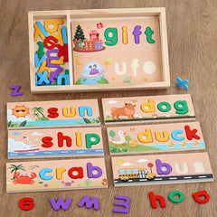 Wooden Language Learning Toy Spell Learning Puzzle Preschool Activities