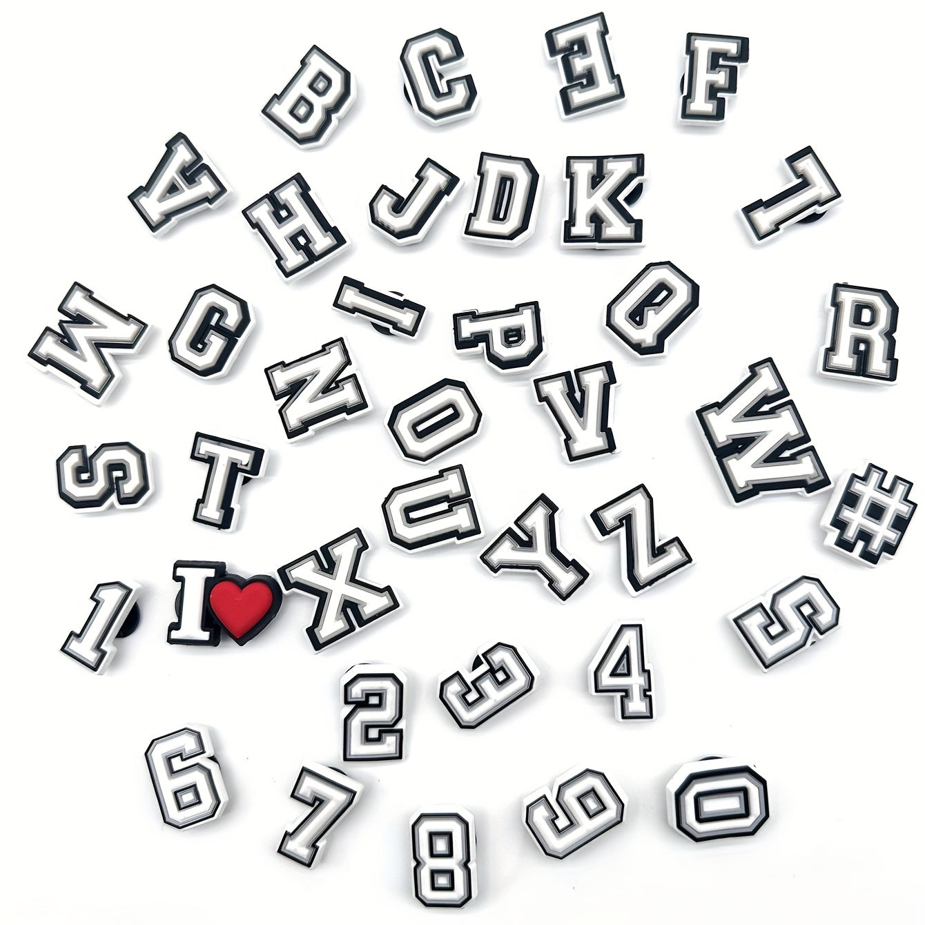 38pcs English Letters Shoe Charm Buckle Clogs Sandal Accessories