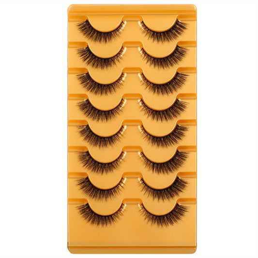 Reusable Wispy Cat Eye Lashes Cross Fluffy Natural Look