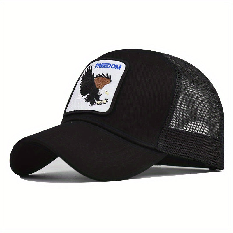 FREEDOM Eagle Trucker Hat Mesh Baseball Cap Adjustable Sunshade Dad Hat