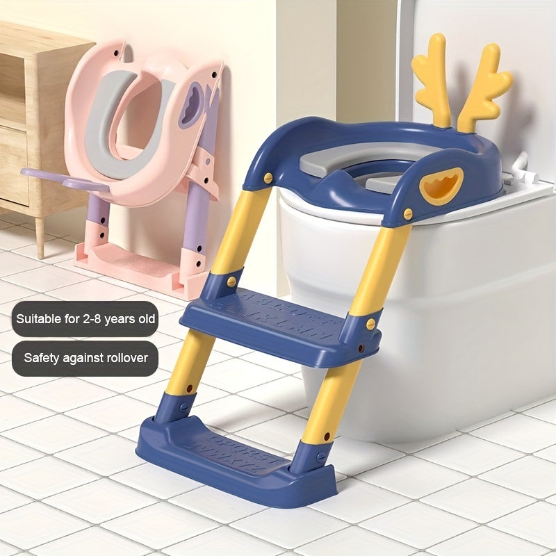 Adjustable Foldable Toilet Training Seat Ladder Boys Girls