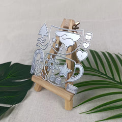 1pc Christmas Teacup Metal Cutting Die DIY Card Scrapbook Decoration