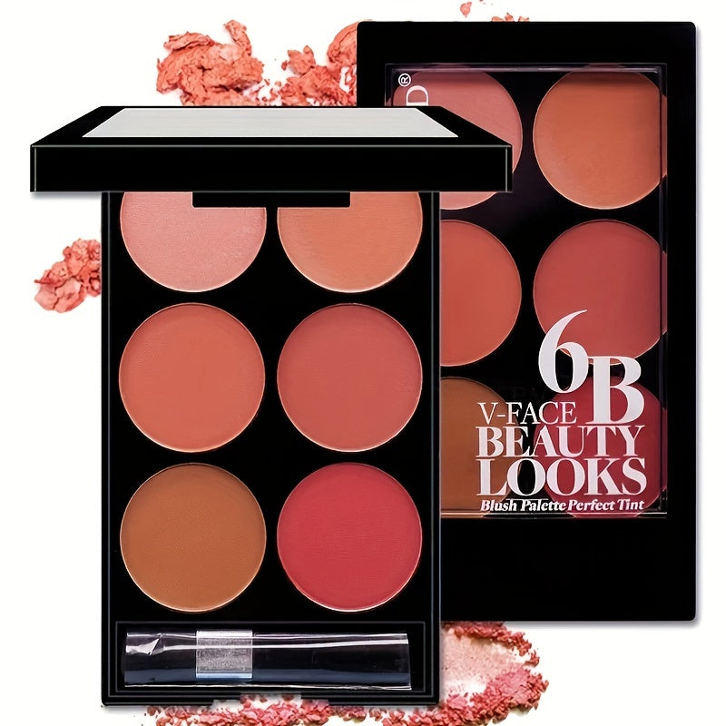 6 Shade Natural Three-Dimensional Blush Palette