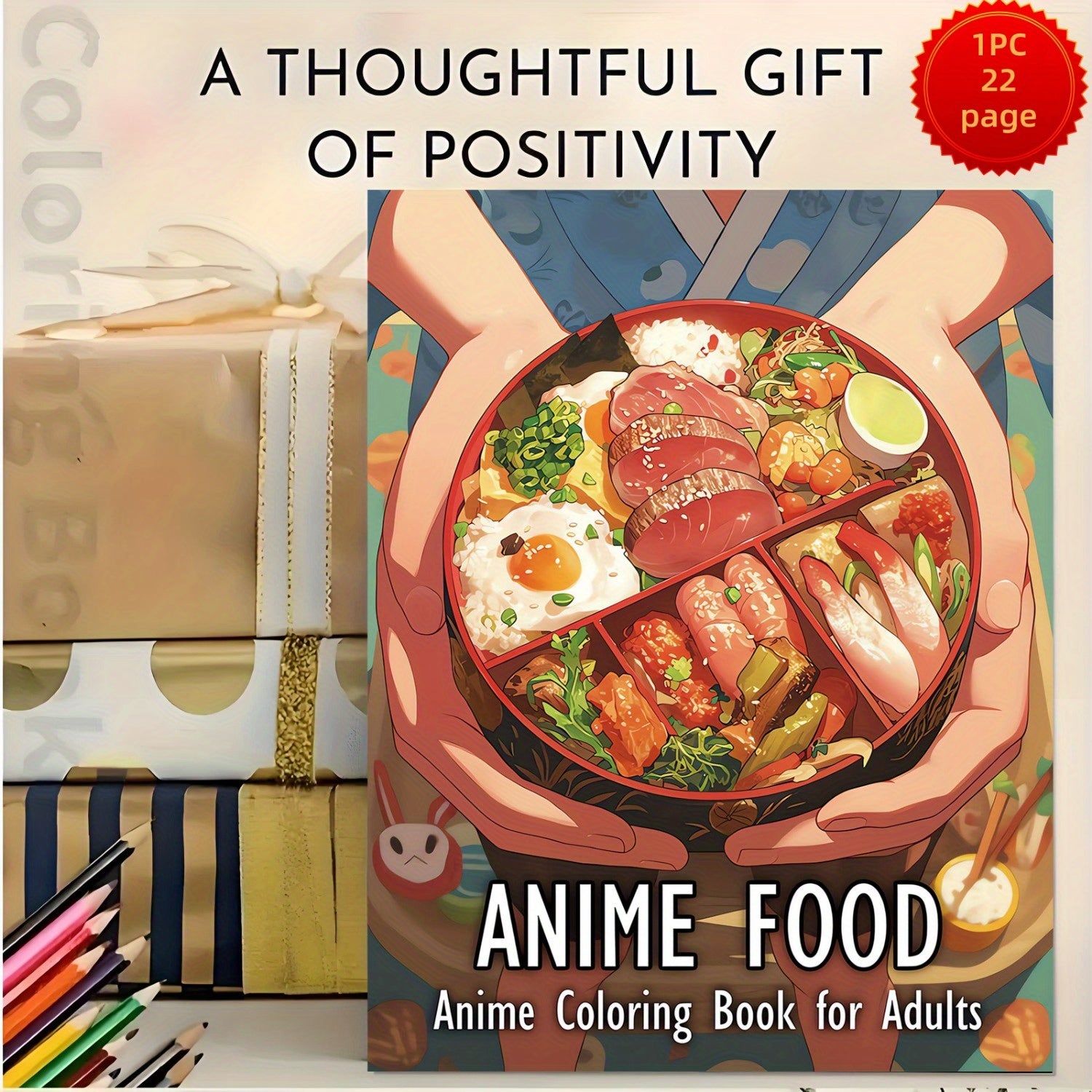 Anime Food Coloring Book: 22 Positive Vibes
