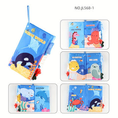 Baby Animal Tail Cloth Book - Forest & Ocean - Educational Puzzle Cloth Book