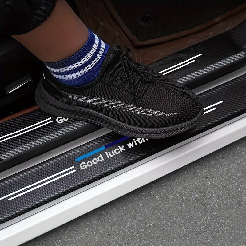 4 Pack Car Threshold Strip Anti-Stamping Door Welcome Foot Pedal Protection