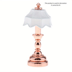1:12 Scale Metal Table Lamp Vintage Style Bedside Replica for Dollhouse