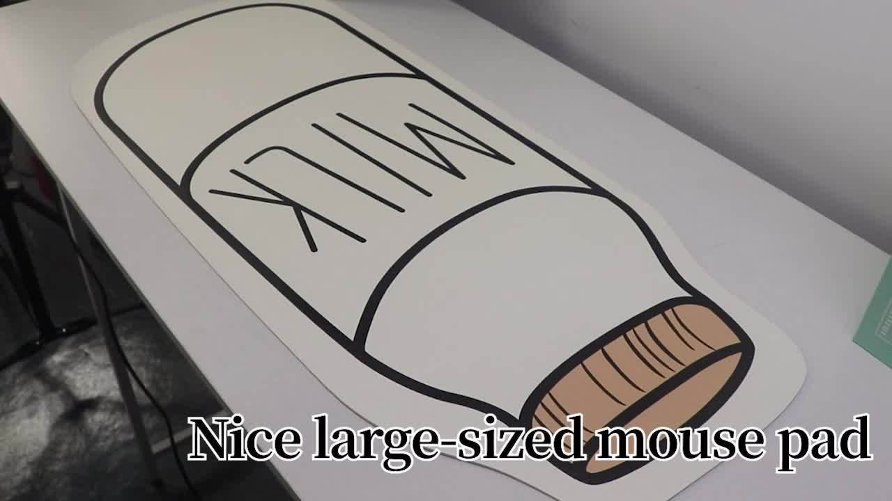 Large Mouse Pad Cartoon Milk Bottle Design Waterproof Non-Slip Soft Touch