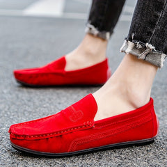 Women's Lightweight Red Loafers Slip On Shoes