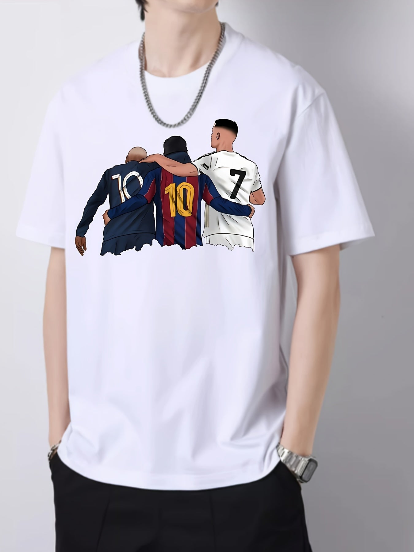 Men's Graphic Cotton Crew Neck Short Sleeve T-shirt