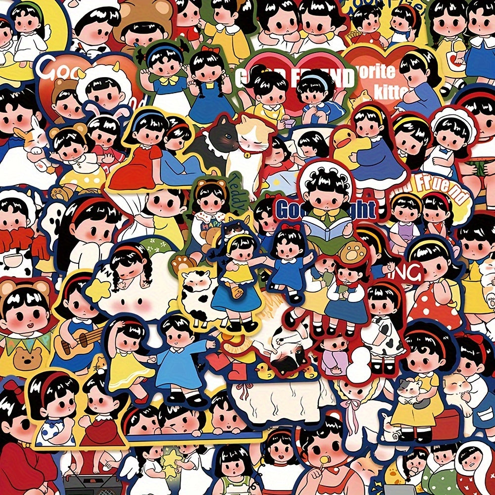 50 Cartoon Waterproof Stickers for Luggage Skateboard Cup Phone Ta