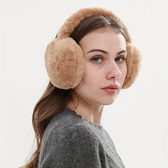 Plush Foldable Earmuffs Hand Woven Ear Warmers