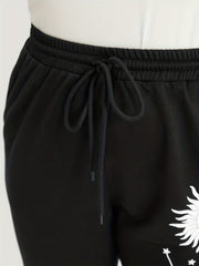  Sun & Moon Print Jogger Running Trousers