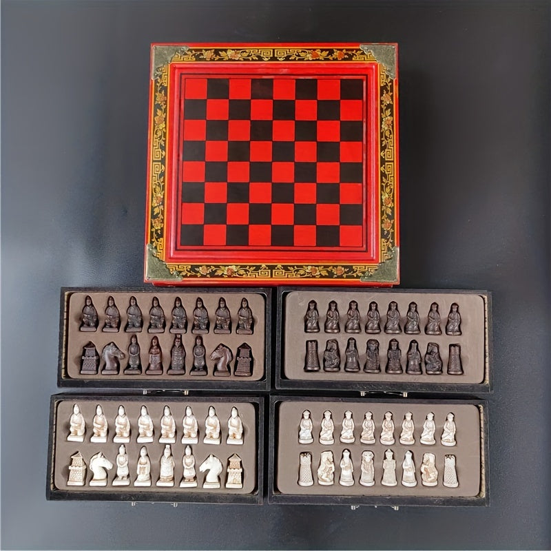 Vintage Terracotta Warriors & Qing Soldiers Chess Set