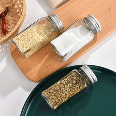 12pcs Glass Spice Jar Set For Kitchen Seasoning Storage