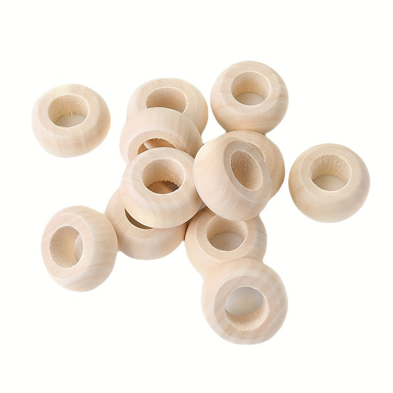 50pcs DIY Wood Beads Wooden Hoop Rings 8 21mm Large Hole Beads Material