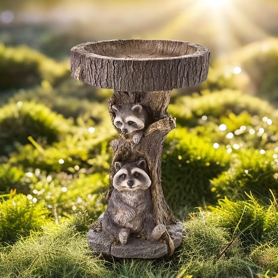 Raccoon Pattern Bird Feeder Water Feeder Outdoor Accessories Bird Supplies Bath