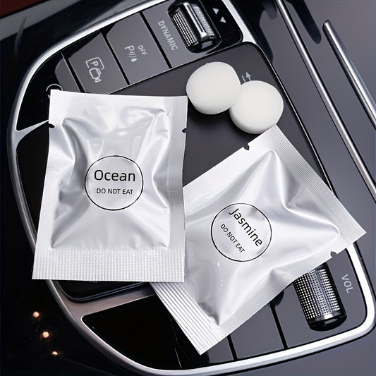 4pcs Car Fragrance Tablets Ocean Lemon Jasmine Cologne Honey Peach