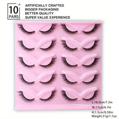 3D Fluffy Fox Eye Lashes Natural Thick Faux Mink False Eyelashes 16mm Winged End