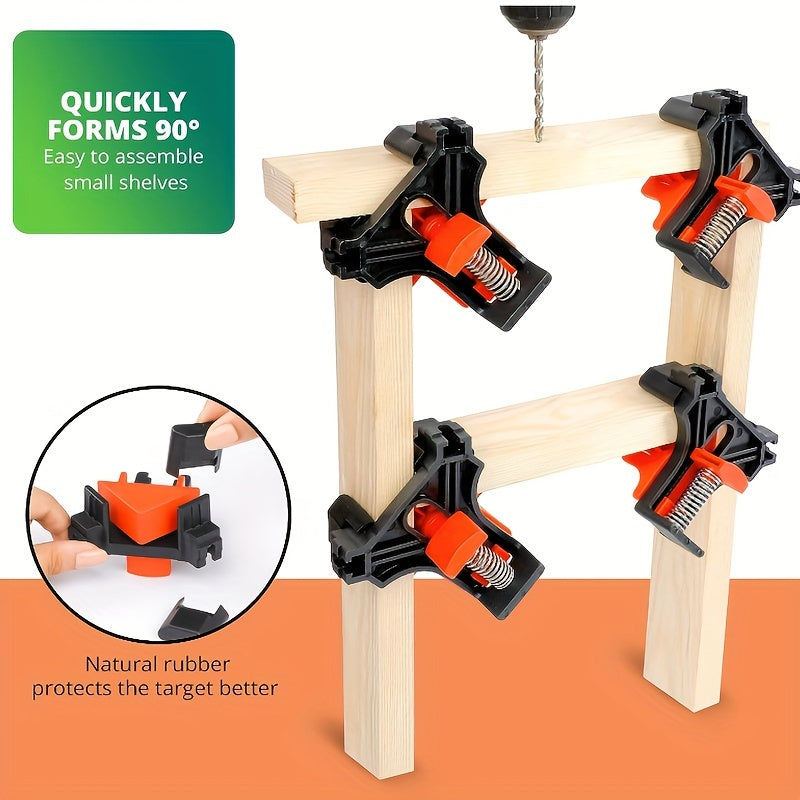 4PCS 90 Degree Right Angle Fixing Clip Adjustable Swing Corner Clamp