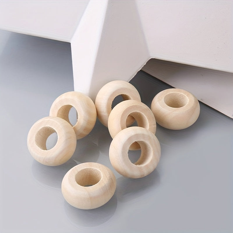 50pcs DIY Wood Beads Wooden Hoop Rings 8 21mm Large Hole Beads Material