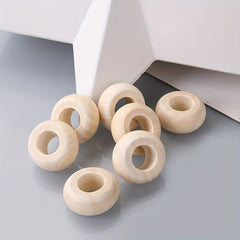 50pcs DIY Wood Beads Wooden Hoop Rings 8 21mm Large Hole Beads Material