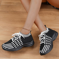 Breathable Striped Non-slip Sports Shoes for Women