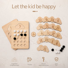 Wooden Cloud Number Board Math Educational Toy