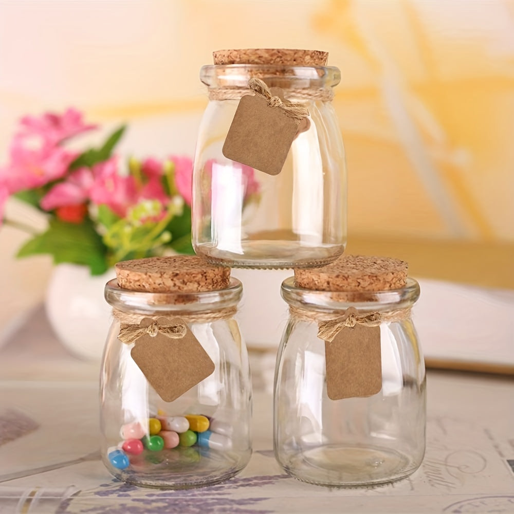 30pcs 100ml Glass Pudding Cups with Cork Lids - Baking Tools for Home Kitchen
