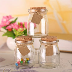 30pcs 100ml Glass Pudding Cups with Cork Lids - Baking Tools for Home Kitchen