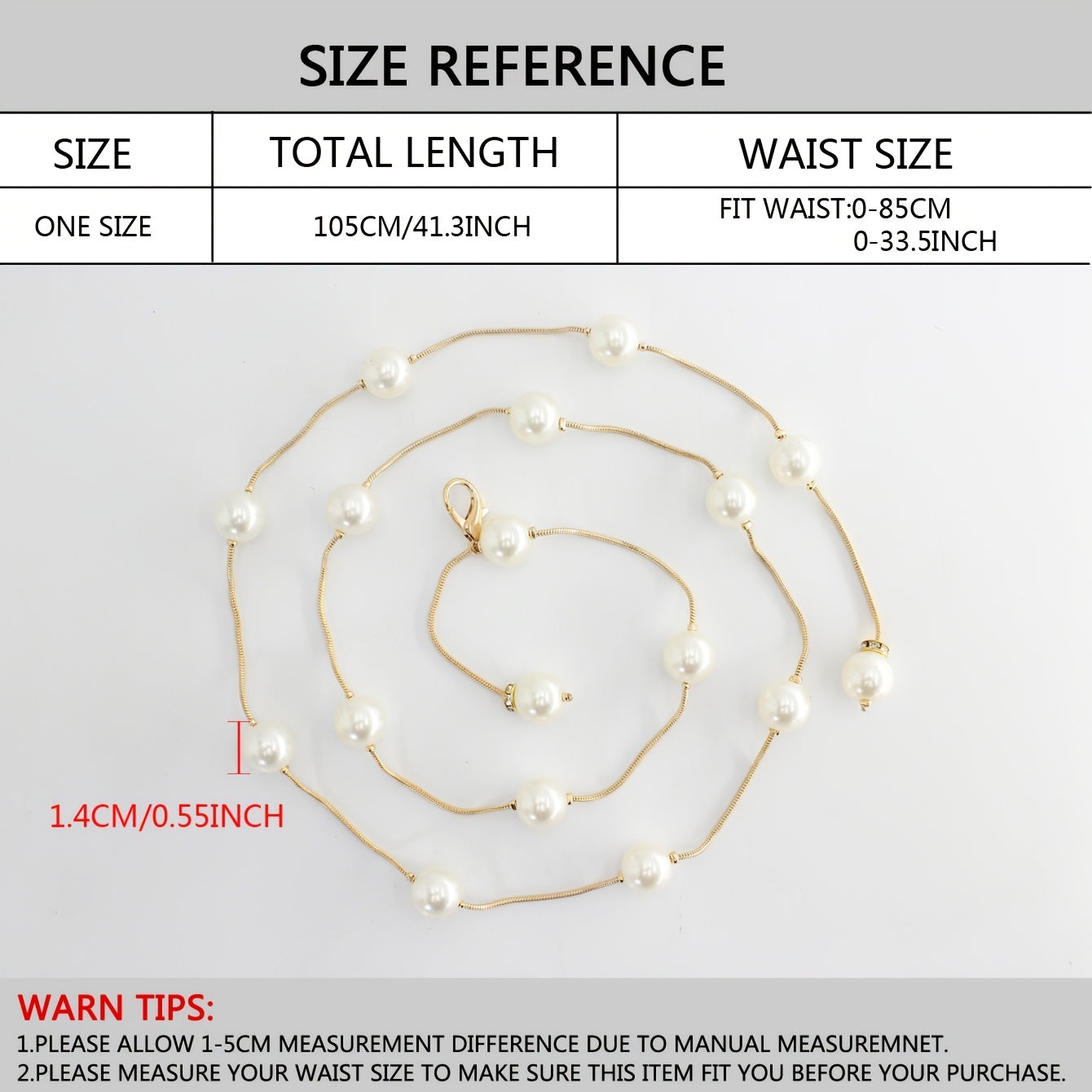 Pearl Belt Thin Waistband Chain Belt For Party Dress & Wedding Dresses