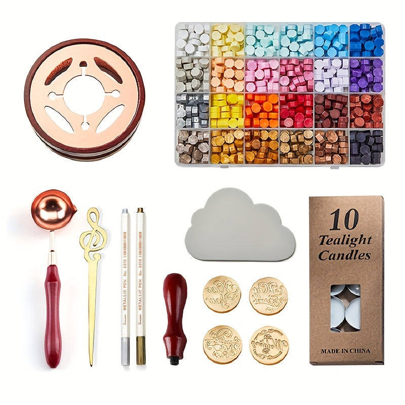 13pcs Fire Paint Seal Stamp Wax Pellet Set Wax Sealing Tools DIY Hand Craft